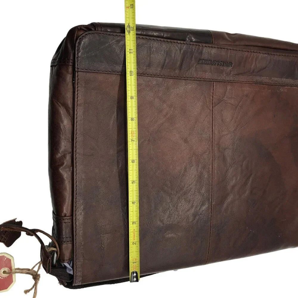 Spikes & Sparrow Noah Brown Leather Messenger Laptop Bag Dark Brown Style 74504